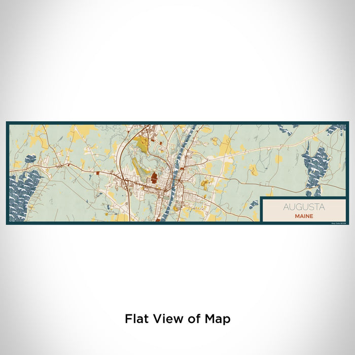 Flat View of Map Custom Augusta Maine Map Enamel Mug in Woodblock