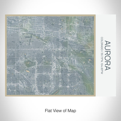 Rendered View of Aurora Colorado Map on 20oz Stainless Steel Insulated Bottle with Bamboo Top with printed afternoon style map