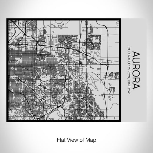 Rendered View of Aurora Colorado Map on 20oz Stainless Steel Insulated Bottle with Bamboo Top with printed Tactile Lines Map in Black