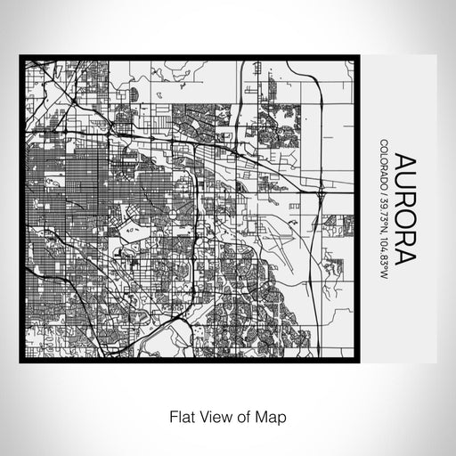 Rendered View of Aurora Colorado Map on 20oz Stainless Steel Insulated Bottle with Bamboo Top in Matte White with printed Tactile Lines Map in Black