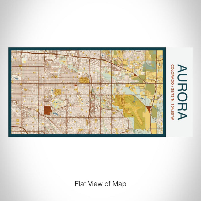 Rendered View of Aurora Colorado Map on 17oz Stainless Steel Insulated Bottle with printed woodblock style map