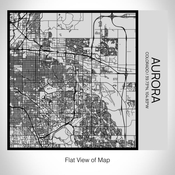 Rendered View of Aurora Colorado Map on 17oz Stainless Steel Insulated Tumbler in Tactile Lines with Succulent in Background