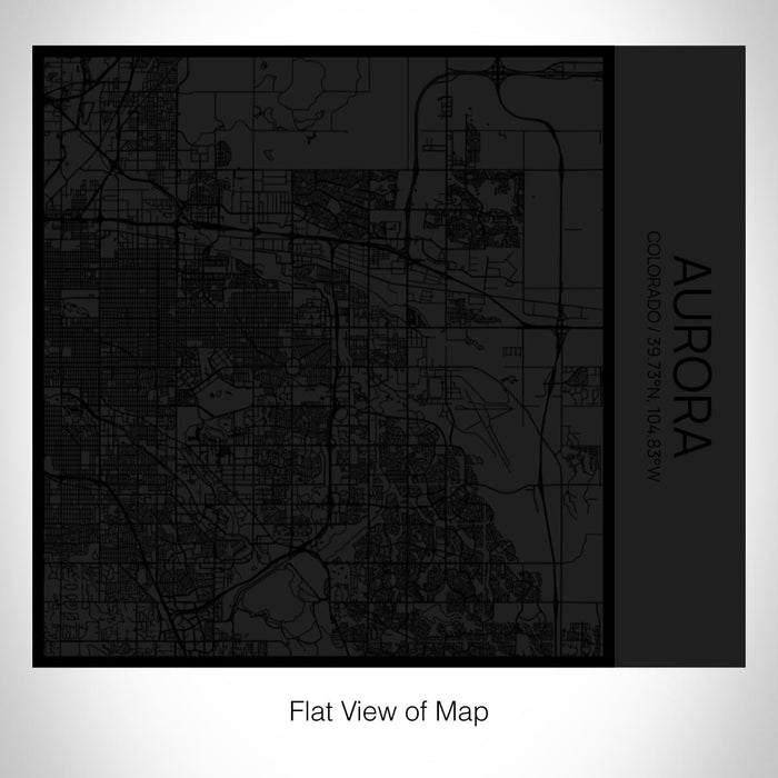 Rendered View of Aurora Colorado Map on 17oz Stainless Steel Insulated Tumbler in Matte Black with Tactile Lines