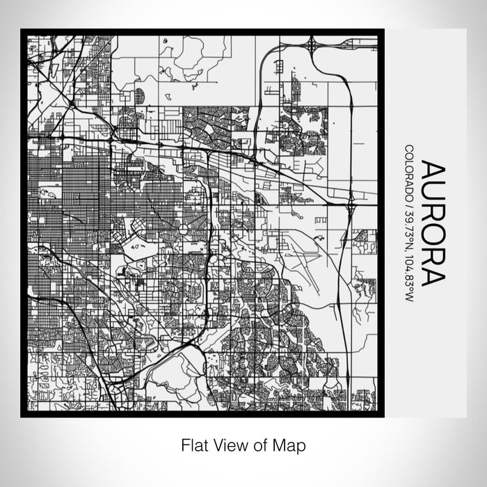 Rendered View of Aurora Colorado Map on 17oz Stainless Steel Insulated Tumbler in Matte White with Tactile Lines