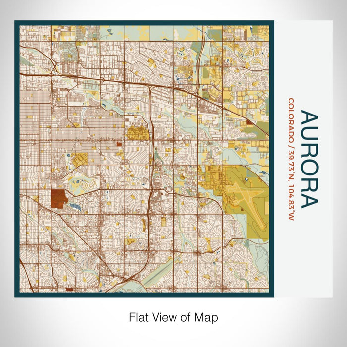 Rendered View of Aurora Colorado Map on 17oz Stainless Steel Insulated Tumbler in Woodblock Map Style