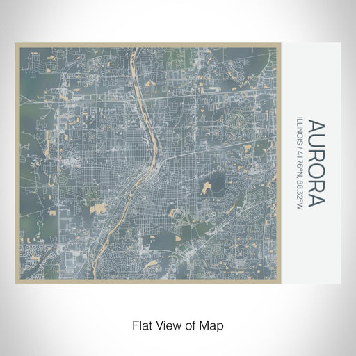 Rendered View of Aurora Illinois Map on 20oz Stainless Steel Insulated Bottle with Bamboo Top with printed afternoon style map