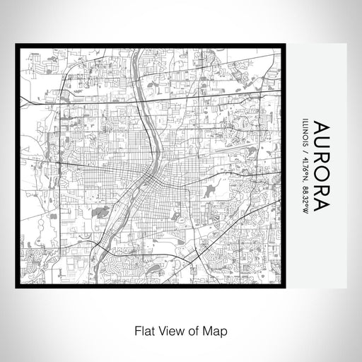Rendered View of Aurora Illinois Map on 20oz Stainless Steel Insulated Bottle with Bamboo Top with printed classic style map