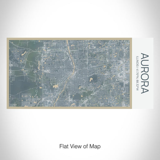 Rendered View of Aurora Illinois Map on 17oz Stainless Steel Insulated Bottle with printed afternoon style map