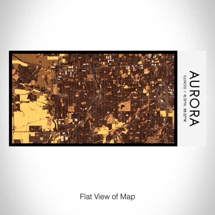Rendered View of Aurora Illinois Map on 17oz Stainless Steel Insulated Bottle with printed ember style map