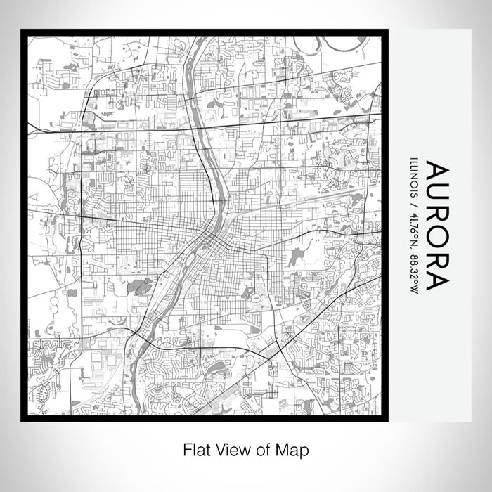 Rendered View of Aurora Illinois Map on 17oz Stainless Steel Insulated Tumbler in Classic Map Style