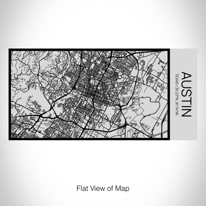 Rendered View of Austin Texas Map on 17oz Stainless Steel Insulated Cola Bottle in Stainless