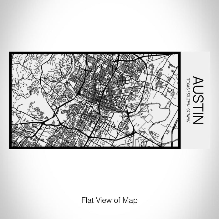 Rendered View of Austin Texas Map on 17oz Stainless Steel Insulated Cola Bottle in Stainless in Matte White