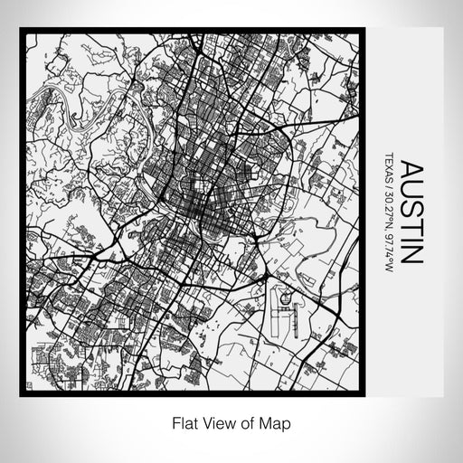 Rendered View of Austin Texas Map on 17oz Stainless Steel Insulated Tumbler in Matte White with Tactile Lines