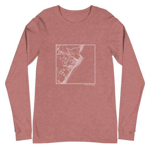 Avalon New Jersey  Map Unisex Long-Sleeve T-shirt with City inscription in Heather Mauve