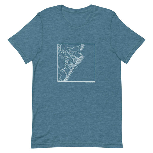 Avalon New Jersey  Map Unisex T-Shirt with City inscription in Heather Teal