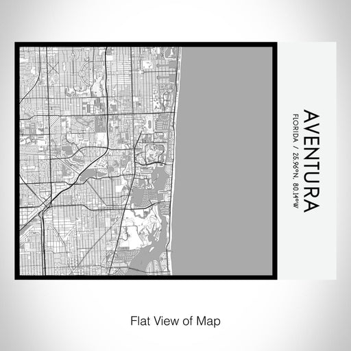 Rendered View of Aventura Florida Map on 20oz Stainless Steel Insulated Bottle with Bamboo Top with printed classic style map