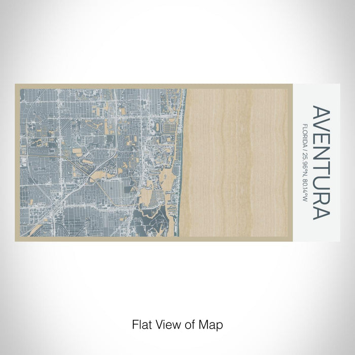 Rendered View of Aventura Florida Map on 17oz Stainless Steel Insulated Bottle with printed afternoon style map