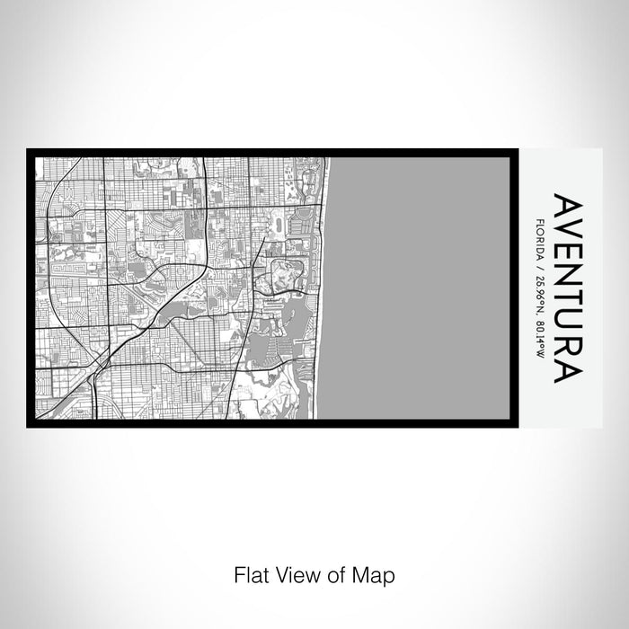 Rendered View of Aventura Florida Map on 17oz Stainless Steel Insulated Bottle with printed classic style map