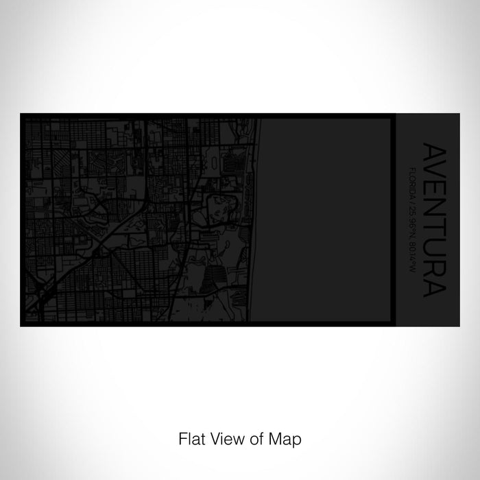 Rendered View of Aventura Florida Map on 17oz Stainless Steel Insulated Cola Bottle in Stainless in Matte Black