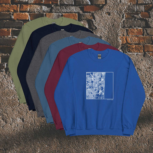 Aventura Florida  Map Unisex Crewneck Sweaters in Multiple Colors