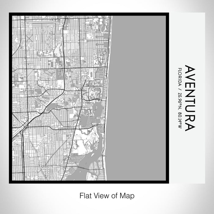 Rendered View of Aventura Florida Map on 17oz Stainless Steel Insulated Tumbler in Classic Map Style
