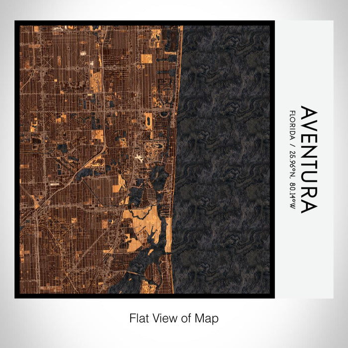 Rendered View of Aventura Florida Map on 17oz Stainless Steel Insulated Tumbler in Ember Map Style