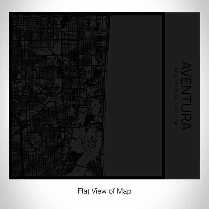 Rendered View of Aventura Florida Map on 17oz Stainless Steel Insulated Tumbler in Matte Black with Tactile Lines