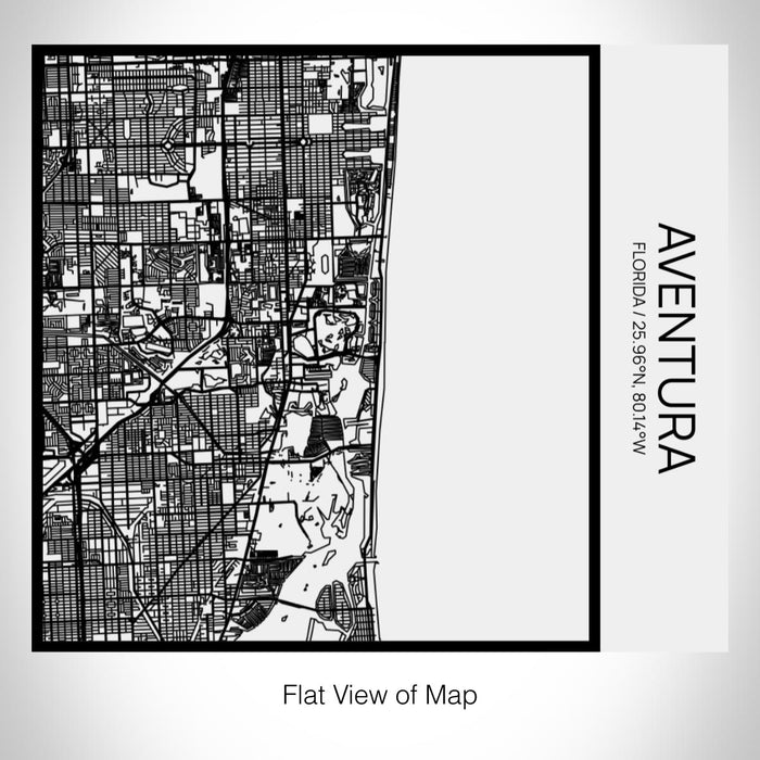 Rendered View of Aventura Florida Map on 17oz Stainless Steel Insulated Tumbler in Matte White with Tactile Lines