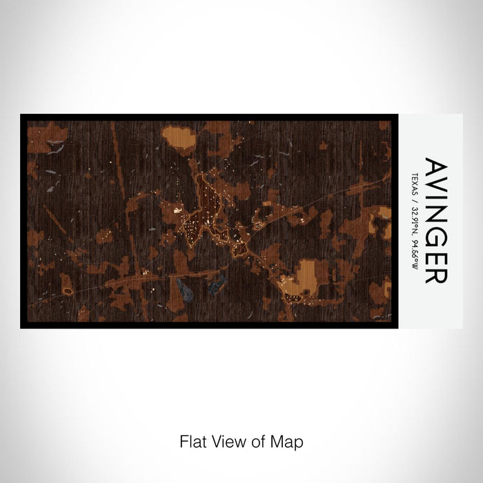 Rendered View of Avinger Texas Map on 17oz Stainless Steel Insulated Bottle with printed ember style map