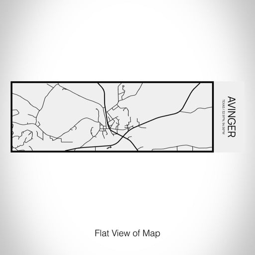 Rendered View of Avinger Texas Map on 10oz Stainless Steel Insulated Cup in Matte White with Sliding Lid