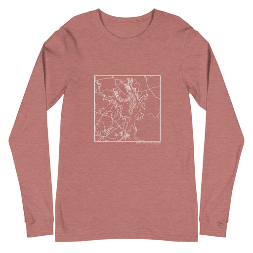 Badin Lake North Carolina  Map Unisex Long-Sleeve T-shirt with City inscription in Heather Mauve