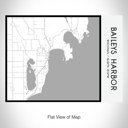 Rendered View of Baileys Harbor Wisconsin Map on 20oz Stainless Steel Insulated Bottle with Bamboo Top with printed classic style map