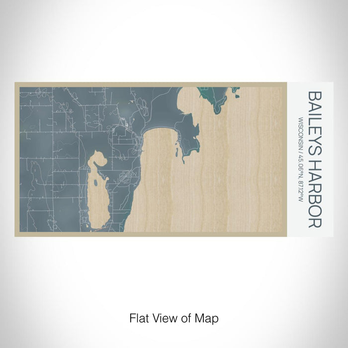 Rendered View of Baileys Harbor Wisconsin Map on 17oz Stainless Steel Insulated Bottle with printed afternoon style map