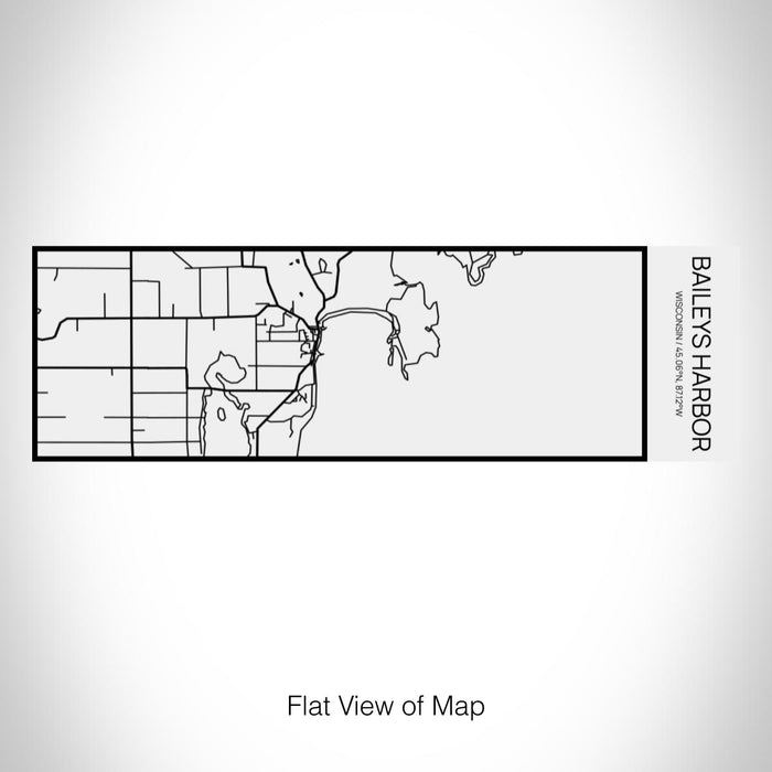Rendered View of Baileys Harbor Wisconsin Map on 10oz Stainless Steel Insulated Cup in Matte White with Sliding Lid