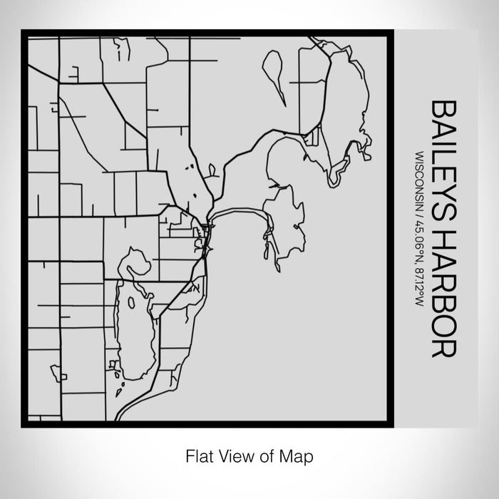 Rendered View of Baileys Harbor Wisconsin Map on 17oz Stainless Steel Insulated Tumbler in Tactile Lines with Succulent in Background