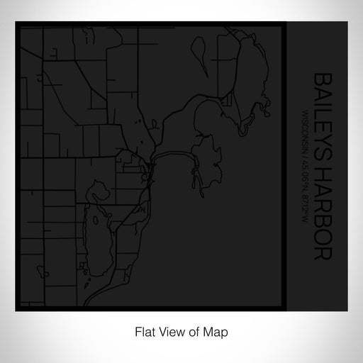 Rendered View of Baileys Harbor Wisconsin Map on 17oz Stainless Steel Insulated Tumbler in Matte Black with Tactile Lines