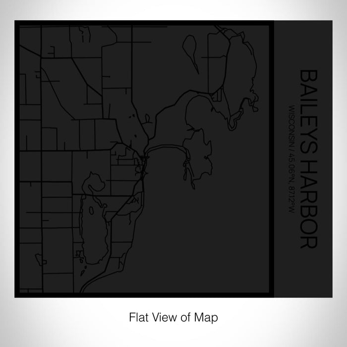 Rendered View of Baileys Harbor Wisconsin Map on 17oz Stainless Steel Insulated Tumbler in Matte Black with Tactile Lines