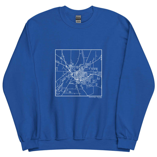 Bainbridge Georgia  Map Unisex Crewneck Sweater with City inscription in Royal Blue