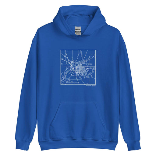 Bainbridge Georgia  Map Unisex Hoodie Sweater with City inscription in Royal Blue