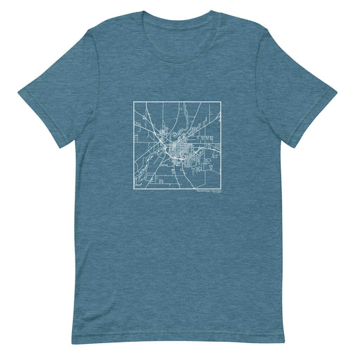 Bainbridge Georgia  Map Unisex T-Shirt with City inscription in Heather Teal