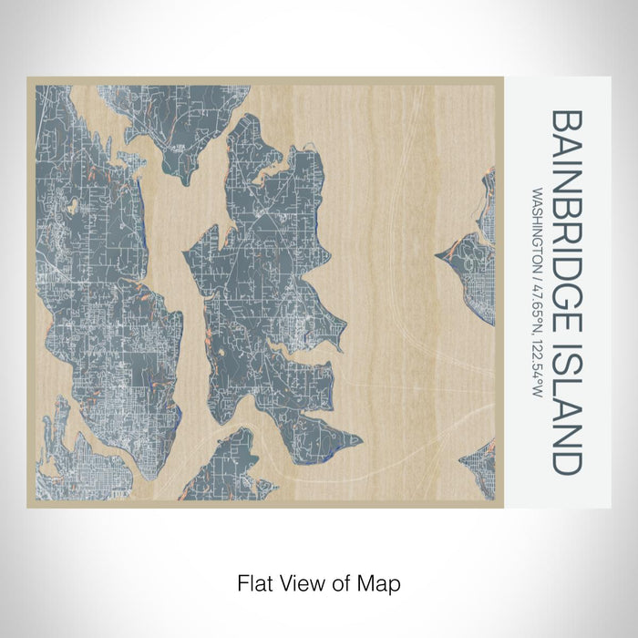 Rendered View of Bainbridge Island Washington Map on 20oz Stainless Steel Insulated Bottle with Bamboo Top with printed afternoon style map