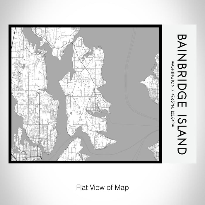 Rendered View of Bainbridge Island Washington Map on 20oz Stainless Steel Insulated Bottle with Bamboo Top with printed classic style map