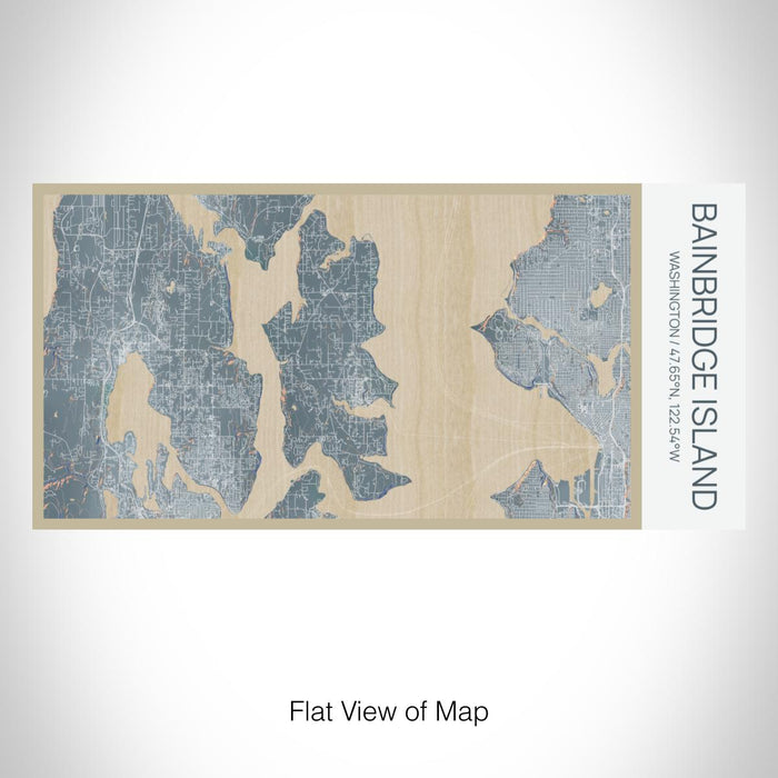 Rendered View of Bainbridge Island Washington Map on 17oz Stainless Steel Insulated Bottle with printed afternoon style map