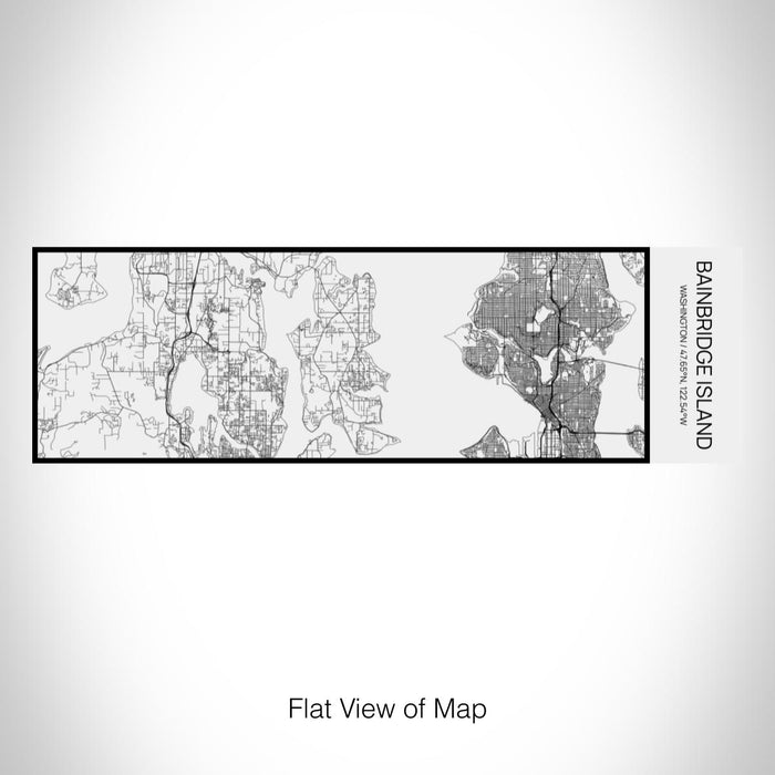 Rendered View of Bainbridge Island Washington Map on 10oz Stainless Steel Insulated Cup in Matte White with Sliding Lid