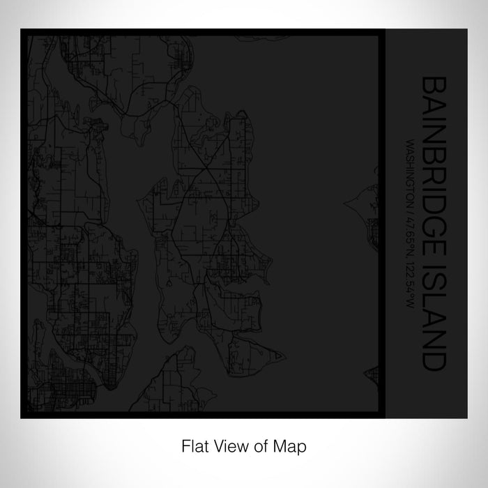 Rendered View of Bainbridge Island Washington Map on 17oz Stainless Steel Insulated Tumbler in Matte Black with Tactile Lines