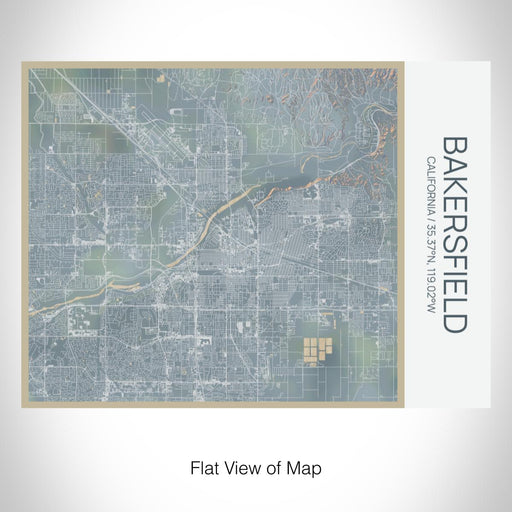 Rendered View of Bakersfield California Map on 20oz Stainless Steel Insulated Bottle with Bamboo Top with printed afternoon style map