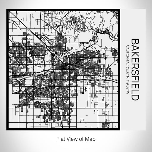 Rendered View of Bakersfield California Map on 17oz Stainless Steel Insulated Tumbler in Matte White with Tactile Lines