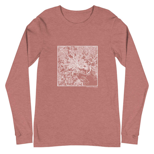 Baltimore Maryland  Map Unisex Long-Sleeve T-shirt with City inscription in Heather Mauve