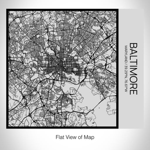 Rendered View of Baltimore Maryland Map on 17oz Stainless Steel Insulated Tumbler in Tactile Lines with Succulent in Background