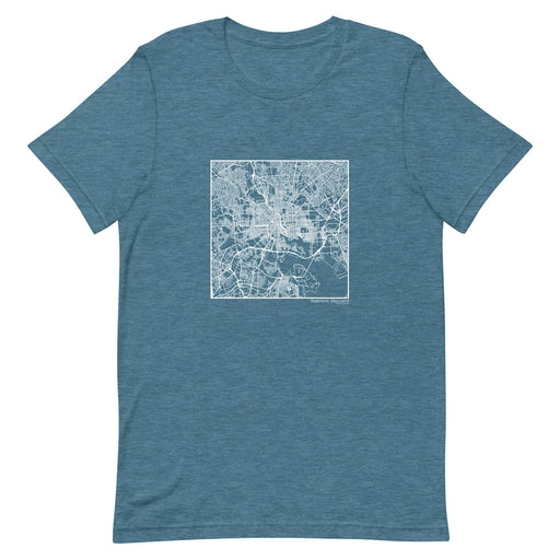 Baltimore Maryland  Map Unisex T-Shirt with City inscription in Heather Teal